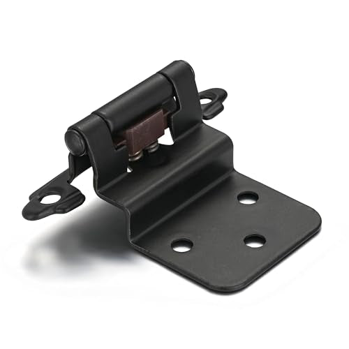 Matte Black Cabinet Hinges, 3/8” Inset, 4 Pack - color: Matte Black, size: 3/8 Inch Inset
