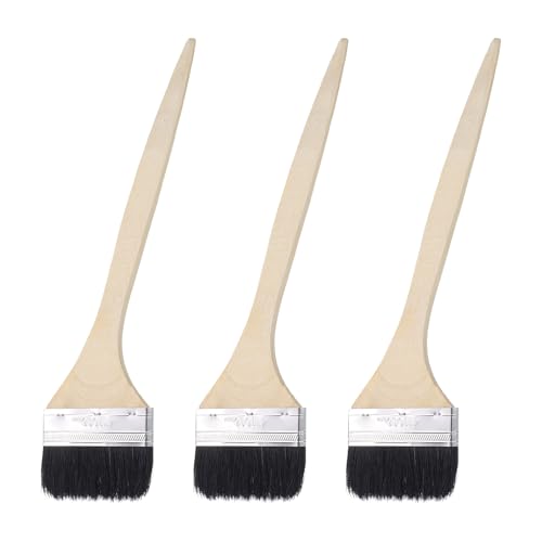 uxcell 3pcs Bent Radiator Paint Brush 4" Width Curved Wall Paint Soft Bristle Brushes with Long Wood Handle for Painting DIY Wall Treatment - size: 4"