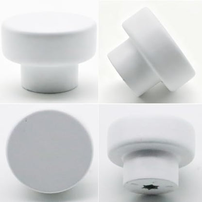2Pcs Wooden Cabinet Knobs, Wood Dresser Knobs Cylindrical Kitchen Cabinet Knob Modern Small Round Knob for Furniture Dresser Cupboard Drawer Closet Door (White) - color: White-Cylinder