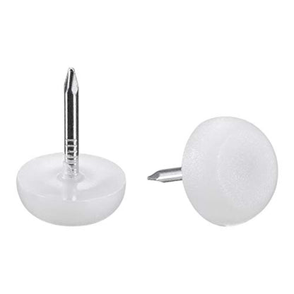uxcell 20pcs Furniture Feet Nail Plastic Glide Nails 12mm Dia White