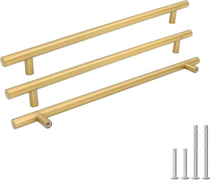 Goldenwarm 20 Pack 10-1/16" Gold Cabinet Handles Brushed Gold Cabinet Pulls - color: Gold, size: 10-1/16 Inch Hole Centers