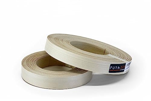 Furndiy Birch 2" x 50' Roll Pre-Glued Wood Veneer Edge Banding, Iron on Edge Band, Hot Melt Adhesive, Real Wood Edge Tape, Veneer Edging for Easy Furniture Restoration, Smooth Surface, Based in USA