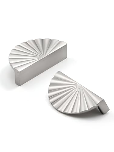 10 Pack Brushed Nickel Cabinet Pulls 3" Hole Center Cup Flat Silver Drawer Pulls Kitchen Cupboard Bathroom Dresser Cabinet Hardware Handles Zinc Alloy - color: Brushed Nickel, size: 3"(76mm) Hole Center