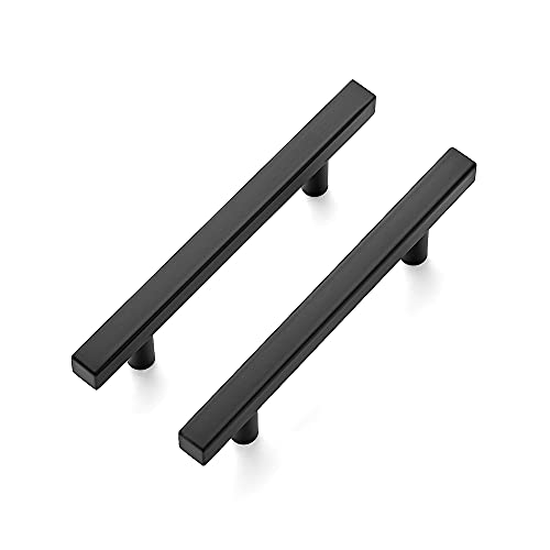 Ravinte Matte Black Cabinet Hardware Square Pulls, 3.75 Inch, 10 Pack - color: Black