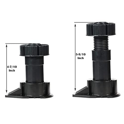 4-Pack Adjustable Cabinet Leveling Legs, 4.7"-5.9" Height, 330 lb Capacity - size: 4 Pieces
