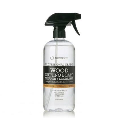 Thirteen Chefs Cutting Board Maintenance Kit - Mineral Oil 8oz & Wood Cleaner Spray 16oz - Food Grade Butcher Block Conditioner & Cleaner