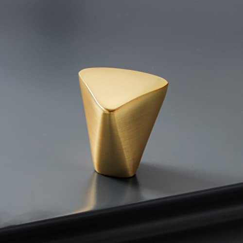 6 Pieces Gold Triangle Cabinet Knob, Brass Dresser Drawer Knobs - size: 6 Pack