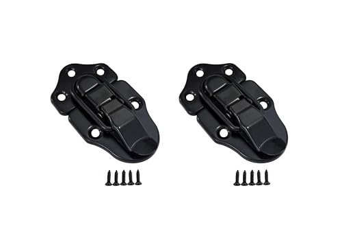 QCAA Toggle Hasp Latch for Small Metal Box, 38mm x 70mm, Black, Made in Taiwan, 2 Pack - color: Black, size: 2 Pack