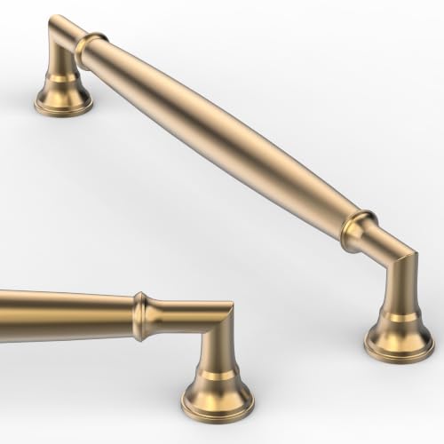 10 Pack Champagne Bronze Cabinet Pulls 6 Inch(152mm) Kitchen Cabinet Handles Solid Zinc Alloy Cabinet Hardware Drawer Pulls - color: Champagne Bronze, size: 6" Hole Center