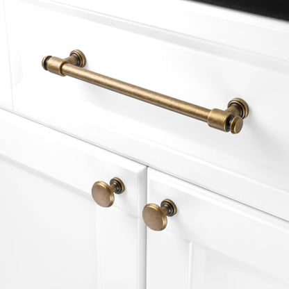 KOOFIZO 10 Pack 7-1/2 in Antique Brass Cabinet Pulls, Drawer Handles P11 - color: Antique Brass, size: 7-1/2" CC