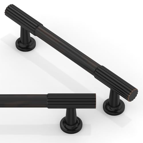 10 Pack Oil Rubbed Bronze Cabinet Pulls 4 Inch(102mm) Kitchen Cabinet Handles Solid Zinc Alloy Cabinet Hardware Drawer Pulls - color: Oil Rubbed Bronze, size: 4" Hole Center