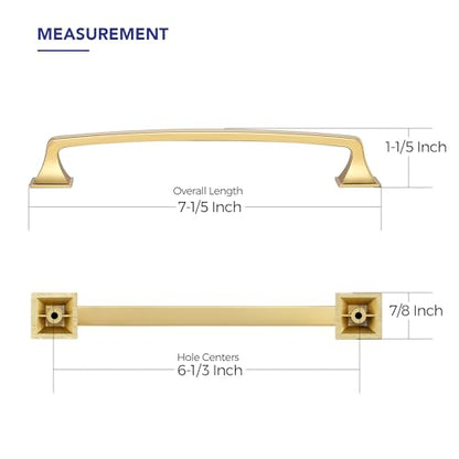 30 Pack Kitchen Cabinet Handles 6-1/4 Inch Brushed Brass Cabinet Pulls - color: Brushed Brass, size: 6-1/4 Inch Hole Centers