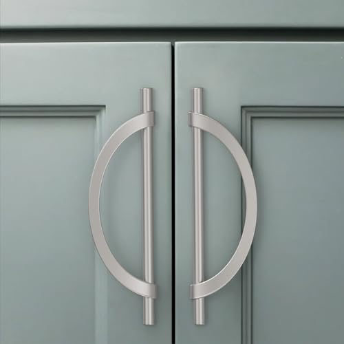 Amerdeco 10 Pack Brushed Satin Nickel Cabinet Pulls 7.5 Inch(192MM) Hole Centers Kitchen Cabinet Handles Hardware Kitchen Handles for Cabinets Cupboard Handles Drawer Pulls ZH0027 - color: Brushed Satin Nickel, size: 7.5"/192MM Hole Center, style: 10 Pack