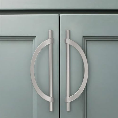 Amerdeco 10 Pack Brushed Satin Nickel Cabinet Pulls 7.5 Inch(192MM) Hole Centers Kitchen Cabinet Handles Hardware Kitchen Handles for Cabinets Cupboard Handles Drawer Pulls ZH0027 - color: Brushed Satin Nickel, size: 7.5"/192MM Hole Center, style: 10 Pack