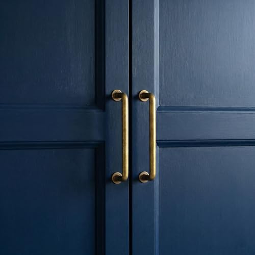 Goo-Ki Antique Brass Cabinet Pulls, Industrial, 5 in Hole Centers, 6 Pack - color: Antique Brass, size: 5'' Center to Center