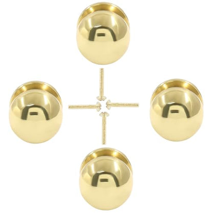 Jiozermi 4 Pack Mini Round Solid Brass Knobs, 1/2 Inch, Gold - color: Polished Gold, size: 1/2 Inch(12mm)