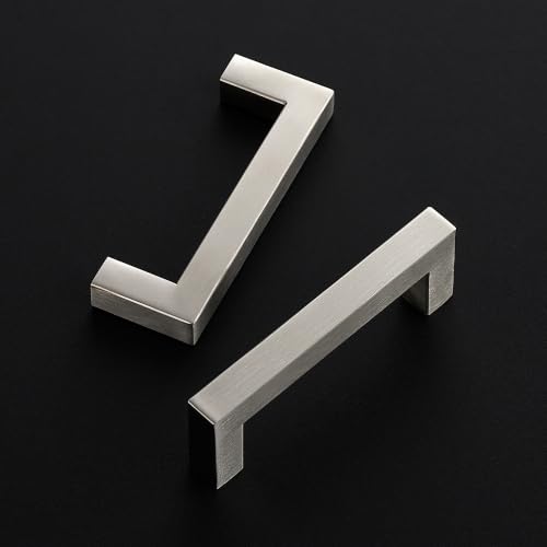 Ravinte Brushed Nickel Square Pulls Cabinet Handles,3-1/2 Inch,30 Pack - color: Brushed Nickel, size: 3-1/2 Inch Hole Center
