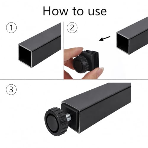 8Pcs Square Insert Kit, Adjustable Leveling Feet Square Insert Kit