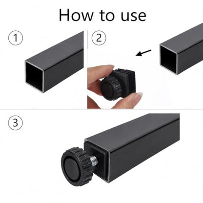 8Pcs Square Insert Kit, Adjustable Leveling Feet Square Insert Kit