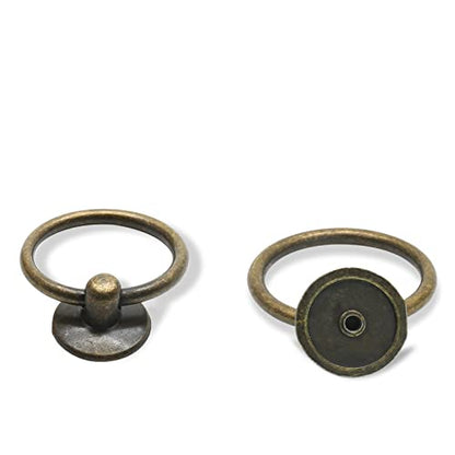 5Pcs 1" x 2" Bronze Ring Drawer Pulls - color: Bronze