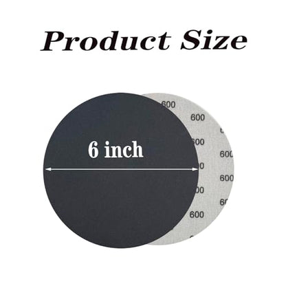 6 Inch 600Grit Wet Dry Sandpaper，25 PCS Hook and Loop Sanding Discs - style: Grit 600