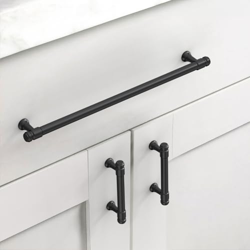 Asidrama 10 Pack 10 Inch Matte Black Kitchen Cabinet Handles - color: Matte Black, size: 10" Hole Center(254mm)