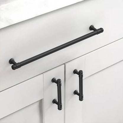 Asidrama 10 Pack 10 Inch Matte Black Kitchen Cabinet Handles - color: Matte Black, size: 10" Hole Center(254mm)
