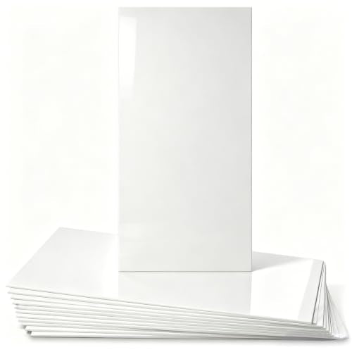 12Pcs Peel and Stick Backsplash Tiles, White Wall Panels, 23.6” x 11.8” - color: Pure White, size: 23.6" x 11.8" x 2.2mm
