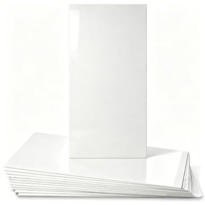 12Pcs Peel and Stick Backsplash Tiles, White Wall Panels, 23.6” x 11.8” - color: Pure White, size: 23.6" x 11.8" x 2.2mm