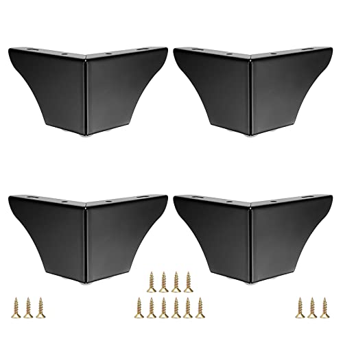 OwnMy 4PCS Metal Furniture Legs 3 Inch Black Sofa Legs Dresser Legs - size: 3 Inch