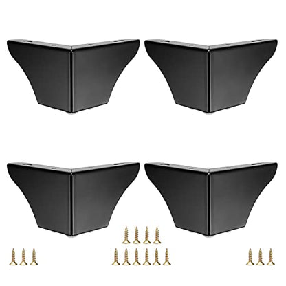 OwnMy 4PCS Metal Furniture Legs 3 Inch Black Sofa Legs Dresser Legs - size: 3 Inch