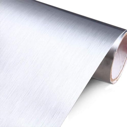 YENHOME Large Size 118x30 inch Brushed Silver Stainless Steel Contact Paper Removable Peel and Stick Wallpaper for Refrigerator Dishwasher Appliances Waterproof Stick on Backsplash Kitchen Wallpaper - size: 30" x 118"