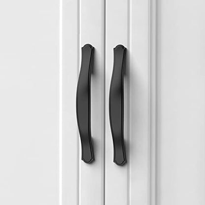 Asidrama 10 Pack 3 Inch(76mm) Matte Black Kitchen Cabinet Handles Cabinet Pulls Kitchen Cabinet Hardware for Cupboard Drawer Pulls - color: Matte Black, size: 3" Hole Center, style: Curved-10 Pack