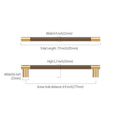 Asidrama 10 Pack 7 Inch(177mm) Knurled Brown and Champagne Bronze Kitchen Cabinet Handles,Cabinet Pulls Kitchen Cabinet Hardware Cupboard Handles Drawer Handles Dresser Pulls 4496A - color: Brown-Champagne, size: 7" Hole Center(177mm)