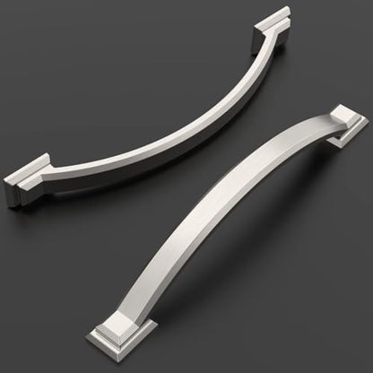 Amerdeco 10 Pack Modern Brushed Satin Nickel Cabinet Pulls 7.5" - color: Brushed Satin Nickel, size: 7.5" hole center