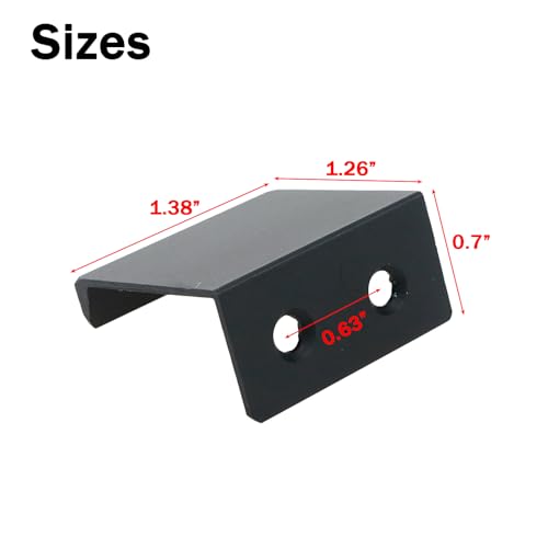 1.38 Inch Finger Pull 6Pcs, 0.63 Inch Hole Centers, Aluminum Alloy, Black - color: Black, size: 35mm/1.38", style: Straight Edge