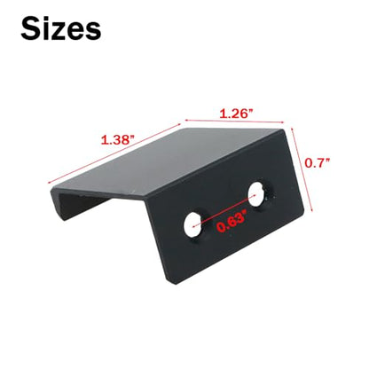 1.38 Inch Finger Pull 6Pcs, 0.63 Inch Hole Centers, Aluminum Alloy, Black - color: Black, size: 35mm/1.38", style: Straight Edge