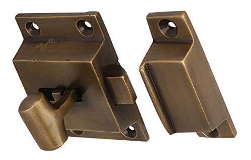 A29 Cabinet Latch, Solid Brass, Windsor Design, Antique Brass Plated - color: Antique Brass-P
