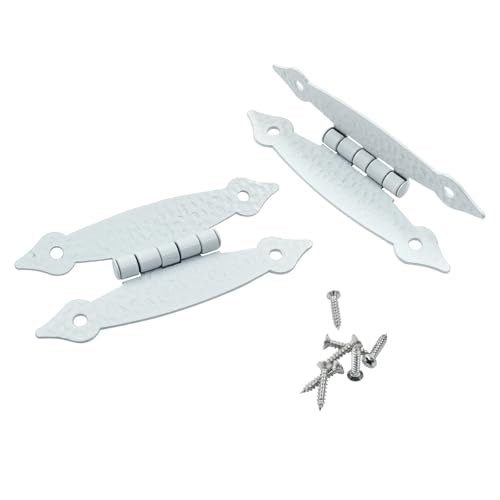 Murtenze 3.5 Inch White Antique H Hinges, 12 Pack - color: White-12PCS