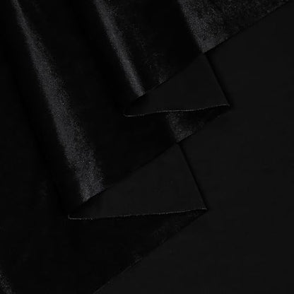 KKJIAF 2 Yard Black Stretch Velvet Fabric 60" Wide for DIY Crafts - color: Black, size: 2 Yard