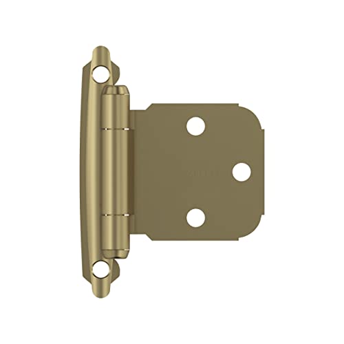 Amerock 1 Pair Variable Overlay Golden Champagne Face Mount Cabinet Hinge - color: Golden Champagne, size: Flat