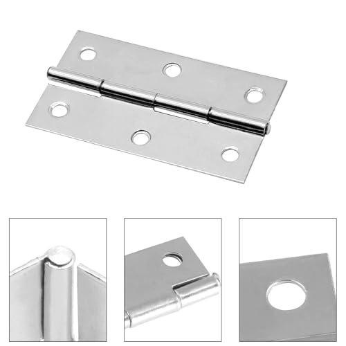 Piutouyar 12 Pack Butt Hinge 2.5 Inch Mini Hinges, Silver - size: 2.5 Inch