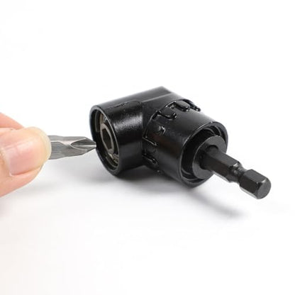 90 Degree Right Angle Drill Adapter Attachment, 1/4" Quick Change Magnetic Bit Socket for Impact Drill Driver, Tight Spaces