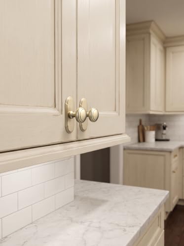 6Pack Champagne Bronze Cabinet Knobs with Backplate Drawer knobs - color: Champagne Bronze, style: Orbit Rim