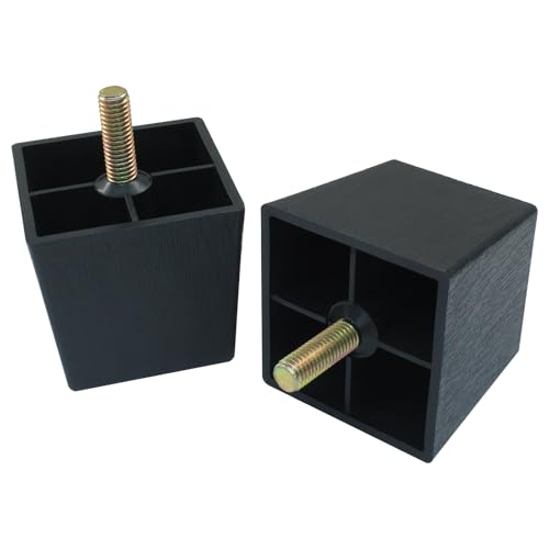 2 Inch Square Sofa Legs, 4 Pack Tapered Plastic Couch Legs