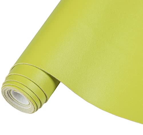 CDY Smooth Faux Leather Roll: 13.8"X53" Faux Leather Sheets for Upholstery - color: Light Ggreen