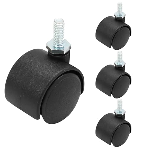 1 Inch Swivel Caster Wheels, 4pcs, M6 Threaded Stem, Black - style: 1 Inch-M6 Threaded Stem