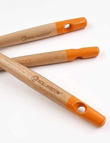 ROLLINGDOG Trim Paint Brushes 5PC Round Trim Brushes - color: Wooden Handle 5pc Set