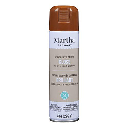 MARTHA STEWART Paint & Primer 8oz Spray Paint, Gloss Chestnut Brown 8 Fl Oz (42906) - color: Gloss Chestnut Brown