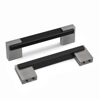 Rergy 20 Pack 3 Or 3-3/4 Inch Hole Spacing Black and Nickel Cabinet Pulls - color: Black and Brushed Nickel, size: Hole Center: 3in(76mm) and 3 3/4in(96mm)